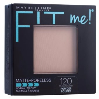 Maybelline Fit Me Matte + Poreless Powder Bedak Padat Two Way Cake - 120 Classic Ivory