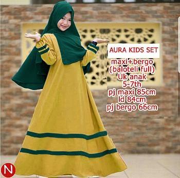CHERON - Baju Gamis Anak Cewek 5-7 tahun Pakaian Muslim Wanita Busana Pesta Maxy Maxi Dress Syari Kerudung Bergo CHERON - Baju Gamis Anak Cewek 5-7 tahun Pakaian Muslim Wanita Busana Pesta Maxy Maxi Dress Syari Kerudung Bergo
