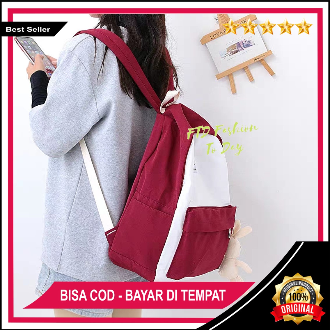 FTD - New Arrival Tas Ransel Anak Sekolah Remaja Wanita Terbaru 2020 Terbaru Gendong Kantong Korea SMA SMP COD Bisa Bayar Di Tempat Murah Gadis Kekinian Colours FTD - New Arrival Tas Ransel Anak Sekolah Remaja Wanita Terbaru 2020 Terbaru Gendong Kantong Korea SMA SMP COD Bisa Bayar Di Tempat Murah Gadis Kekinian Colours