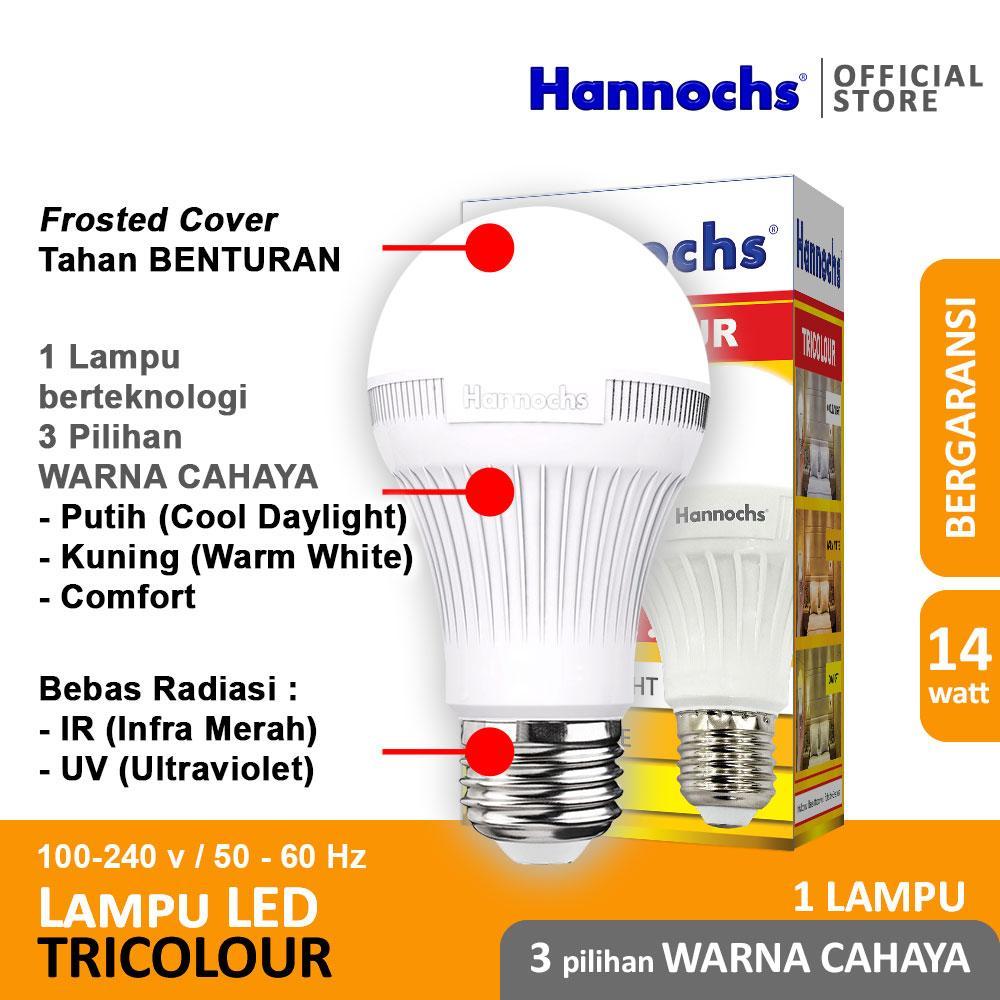 Hannochs - Lampu LED Tricolour - 14 watt - 1 Lampu 3 pilihan warna cahaya Hannochs - Lampu LED Tricolour - 14 watt - 1 Lampu 3 pilihan warna cahaya