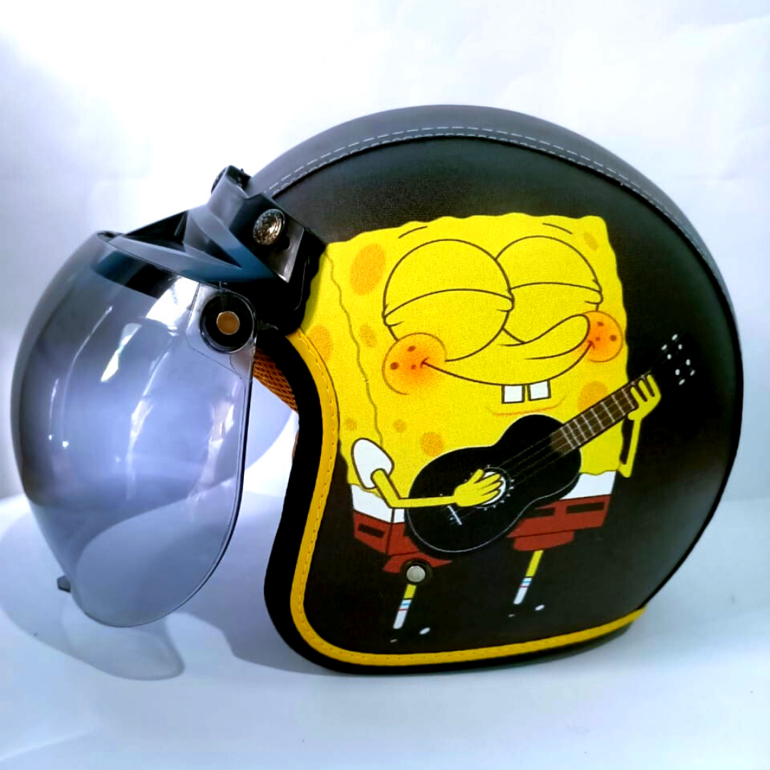 Helm bogo retro dewasa sni klasik motif SPONGEBOB full kulit kaca cembung murah berkualitas/helm bogo dewasa murah Helm bogo retro dewasa sni klasik motif SPONGEBOB full kulit kaca cembung murah berkualitas/helm bogo dewasa murah
