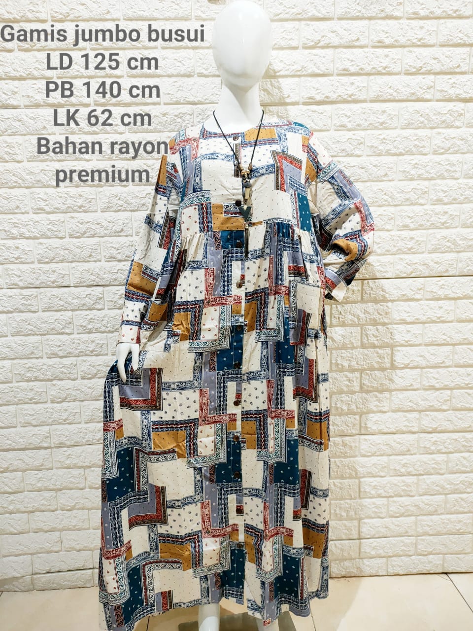 Gamis Jumbo Xxxxl Corak Etnik Dengan Ld 125 Cm Gamis Jumbo Xxxxl Corak Etnik Dengan Ld 125 Cm