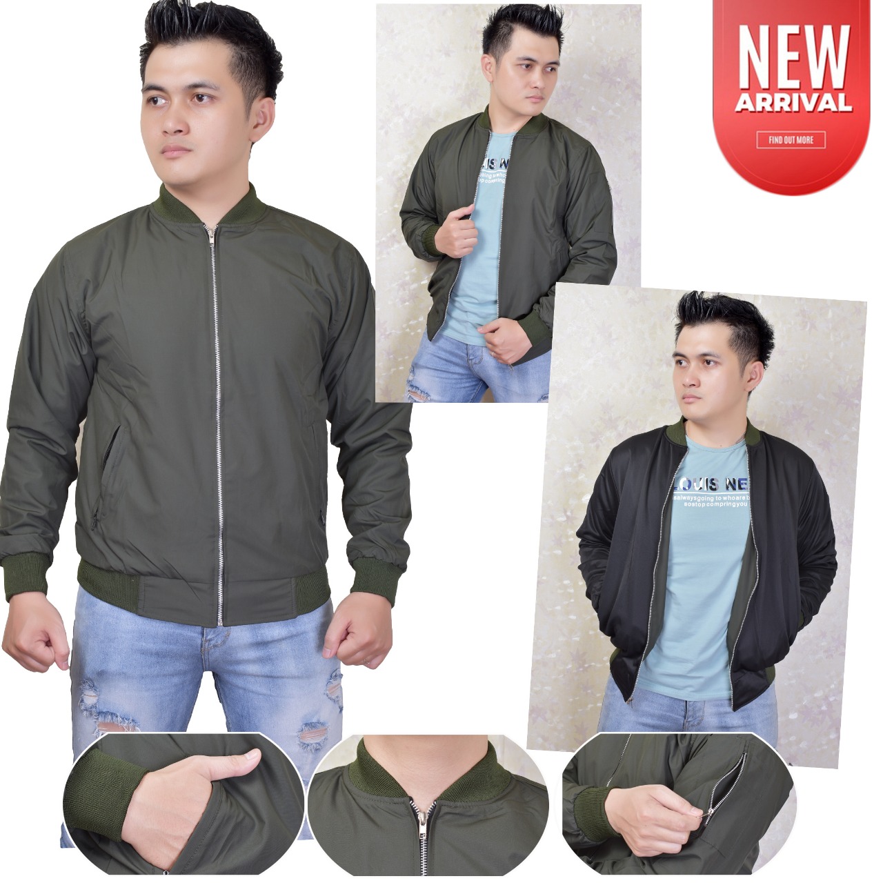 FAHIM STORE- Jaket Bomber Polos Pria Hitam - Navy - Marun - Hijau - Cream- Kuning FAHIM STORE- Jaket Bomber Polos Pria Hitam - Navy - Marun - Hijau - Cream- Kuning