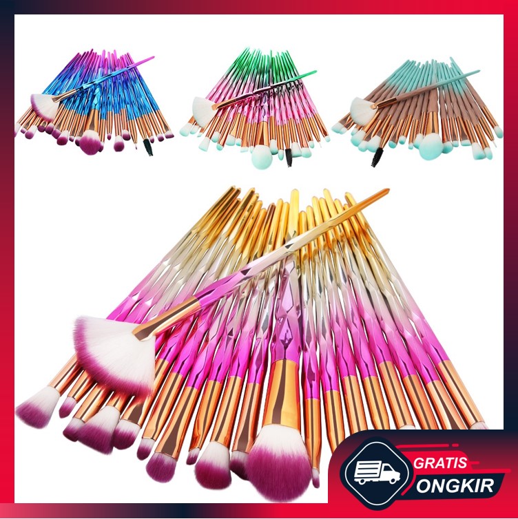 Gratis Ongkir - Kuas Make Up Bergradien 20 in 1/ Motif Diamond / Make Up Brush Gratis Ongkir - Kuas Make Up Bergradien 20 in 1/ Motif Diamond / Make Up Brush