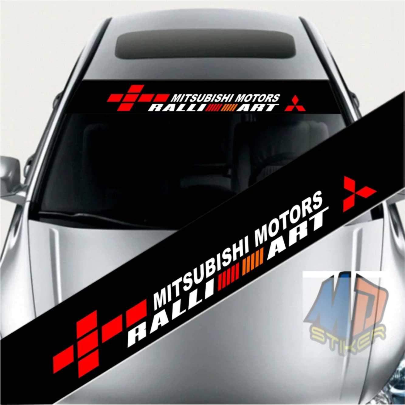 Stiker cutting kaca mobil mitsubishi motor ralliart Stiker cutting kaca mobil mitsubishi motor ralliart