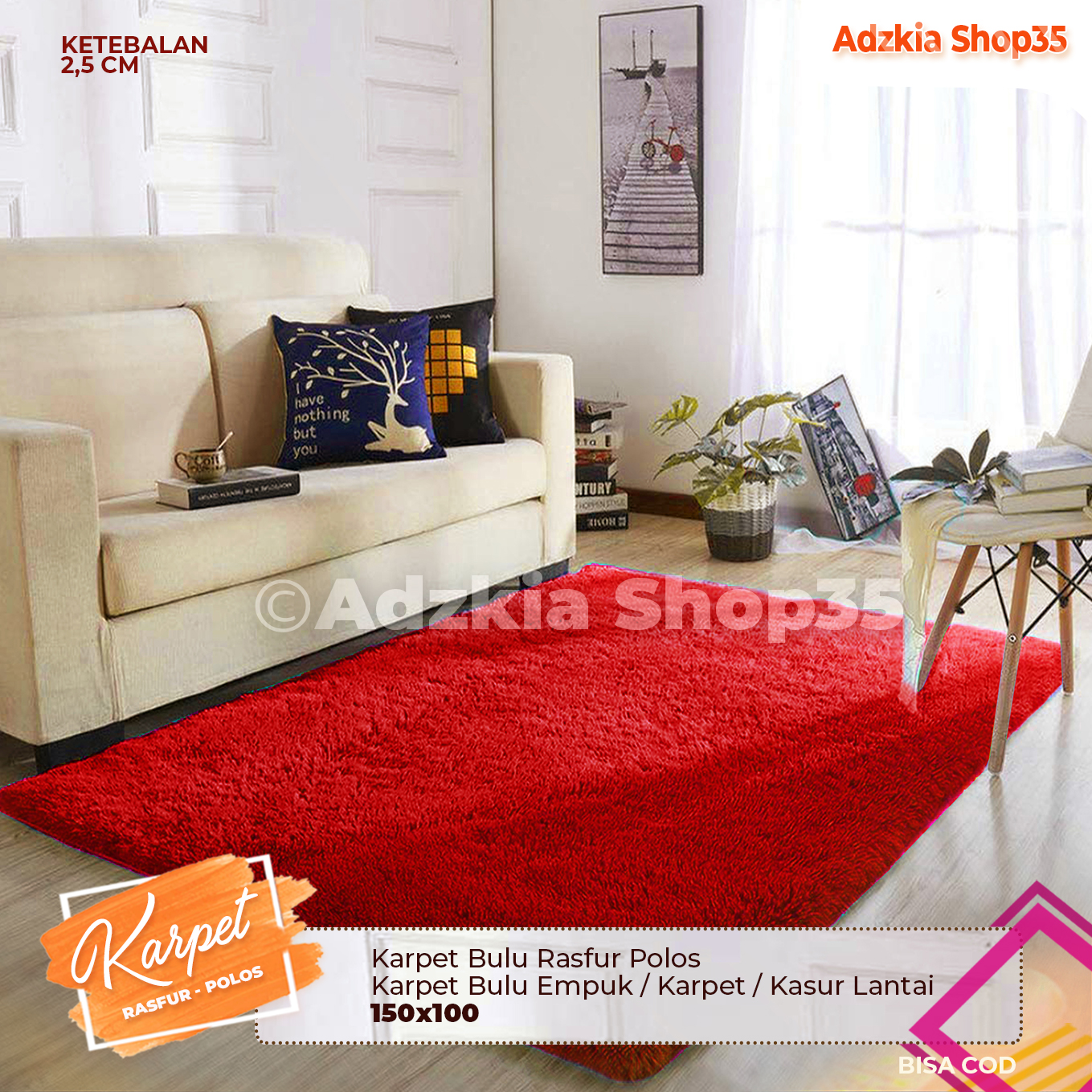 Karpet Bulu Rasfur Polos 150x100x2.5CM / Karpet Bulu Empuk / Karpet / Kasur Lantai / keseluruhan 25CM + bulu rasfur_adzkia35 Karpet Bulu Rasfur Polos 150x100x2.5CM / Karpet Bulu Empuk / Karpet / Kasur Lantai / keseluruhan 25CM + bulu rasfur_adzkia35