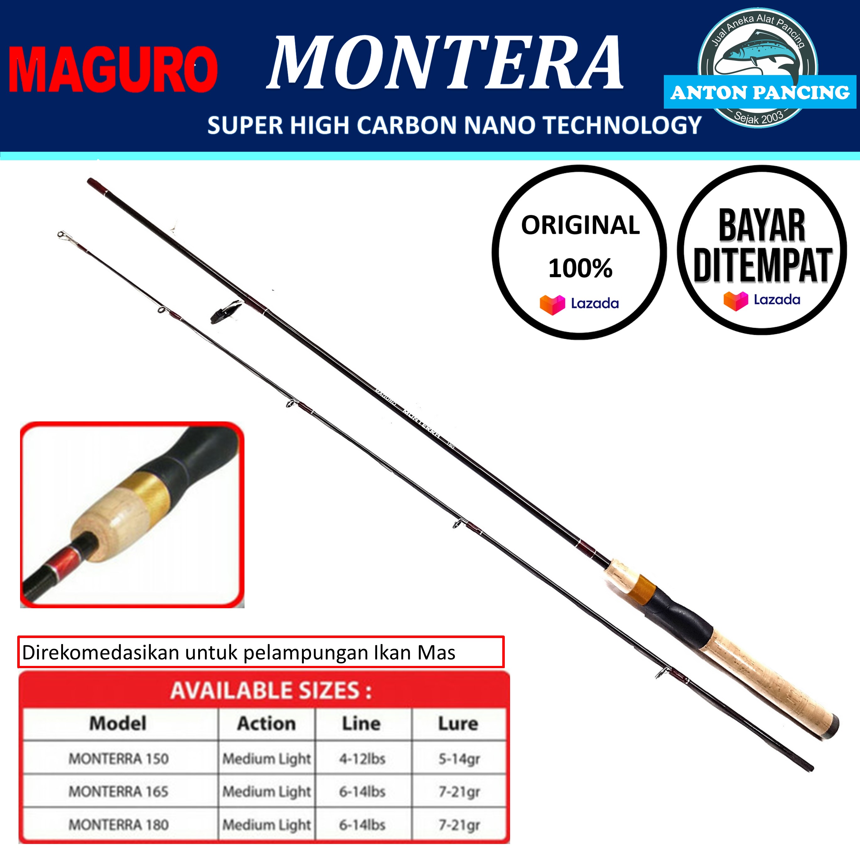 Joran Pancing Maguro MONTERA 150-180 cm Joran Pancing Maguro MONTERA 150-180 cm