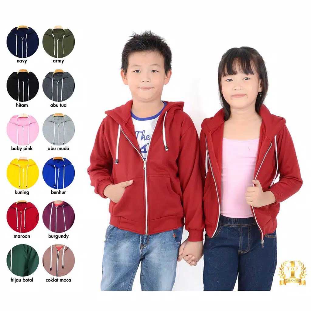JAKET SWEATER HOODIE ZIPPER ANAK POLOS MURAH JAKET SWEATER HOODIE ZIPPER ANAK POLOS MURAH