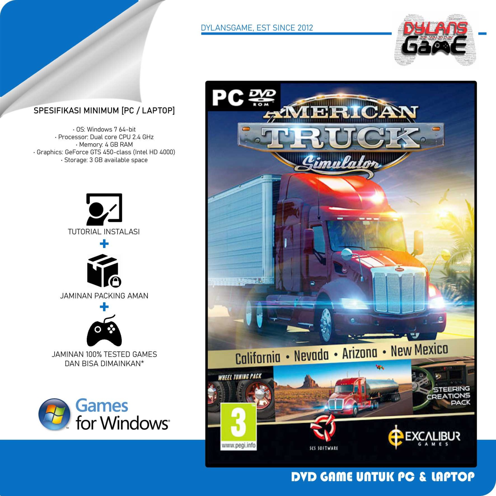 American Truck Simulator + DLC Game PC DVD Game PC American Truck Simulator + DLC Game PC DVD Game PC