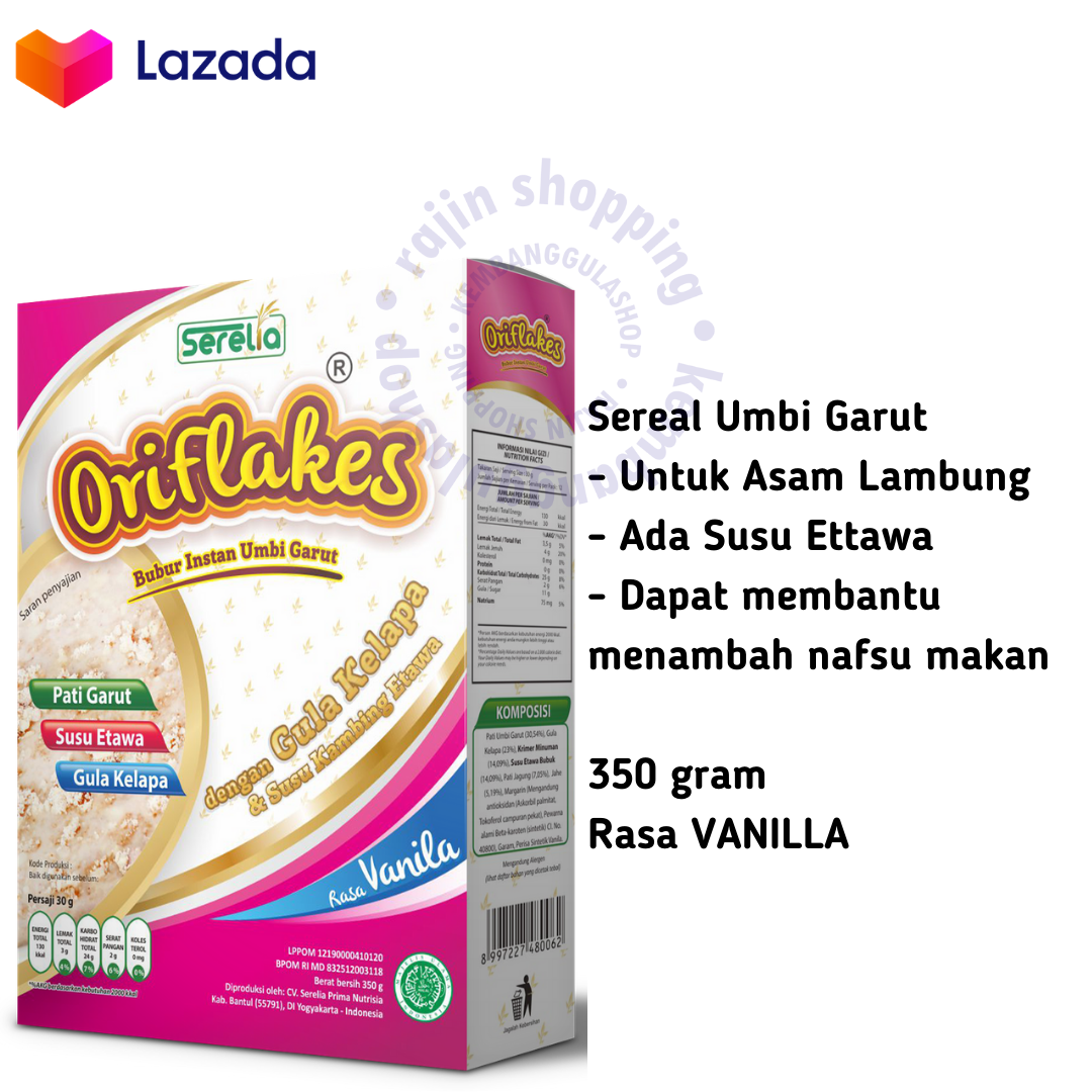 Oriflakes Gastro 350 gram - VANILLA - Sereal Umbi Garut Asam Lambung Maag Gerd Gastro Oriflakes Gastro 350 gram - VANILLA - Sereal Umbi Garut Asam Lambung Maag Gerd Gastro
