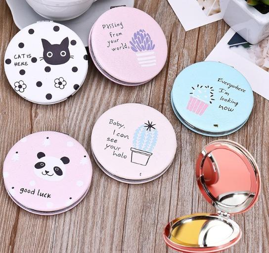 JBS Cermin Kaca Rias Makeup Lipat Double Slide Zoom Traveling Leather Small Round Bulat Mini Dua Sisi Portable K135 JBS Cermin Kaca Rias Makeup Lipat Double Slide Zoom Traveling Leather Small Round Bulat Mini Dua Sisi Portable K135