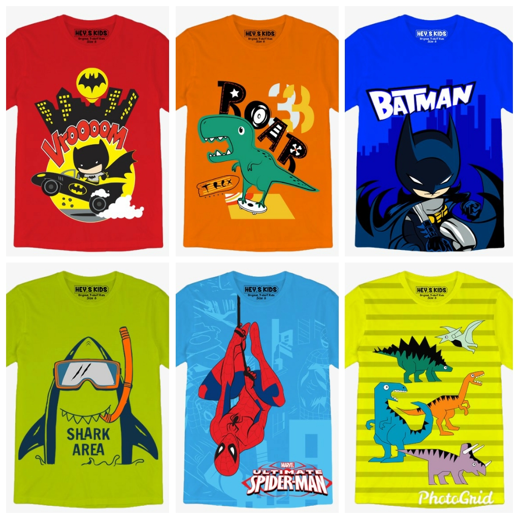 6PCS KAOS ANAK LAKI LAKI MOTIF RANDOM SIZE 1-6T - BISA BAYAR DITEMPAT 6PCS KAOS ANAK LAKI LAKI MOTIF RANDOM SIZE 1-6T - BISA BAYAR DITEMPAT