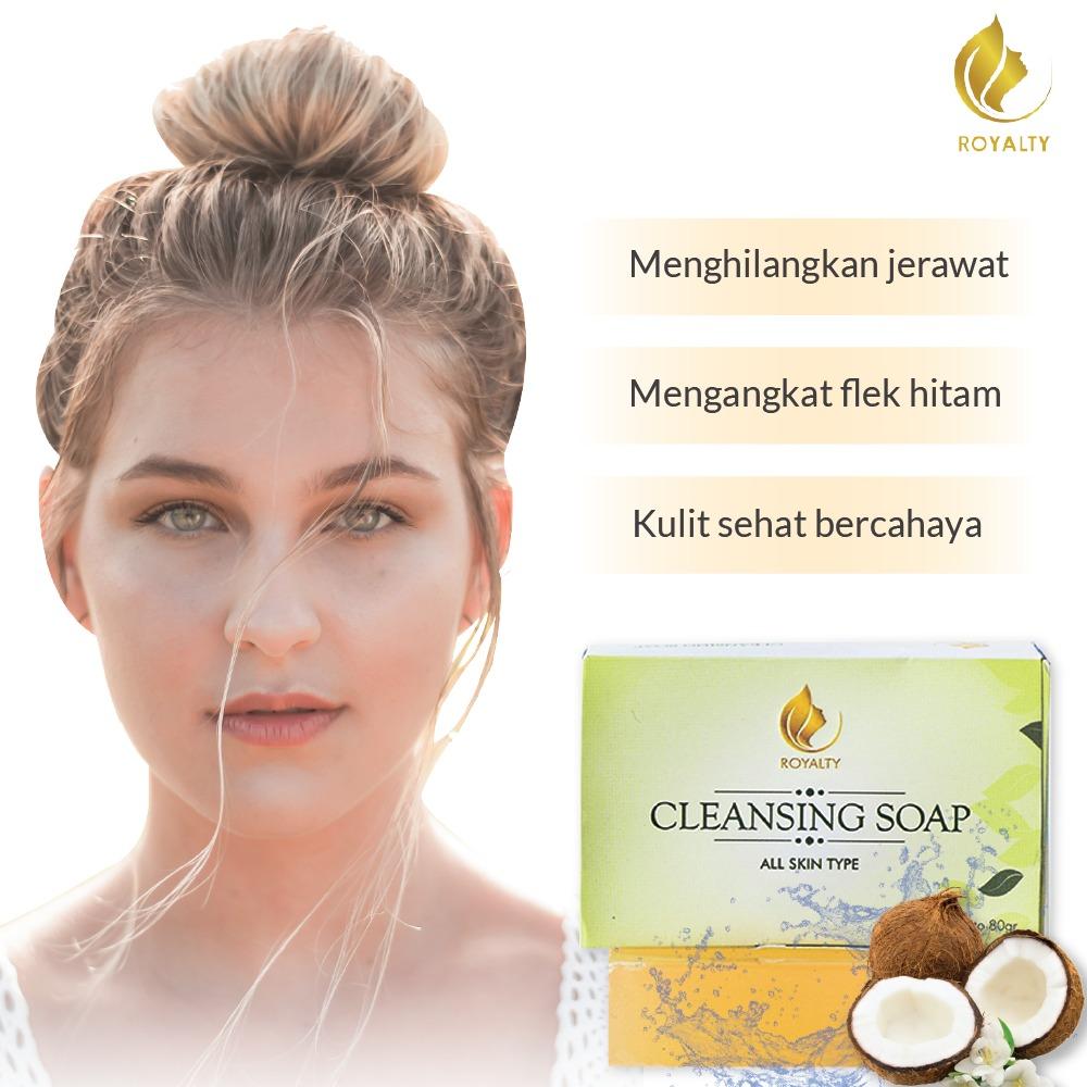Sabun Pemutih Wajah Penghilang Flek Hitam dan Jerawat Cleansing Soap Royalty Cosmetic Sabun Pemutih Wajah Penghilang Flek Hitam dan Jerawat Cleansing Soap Royalty Cosmetic