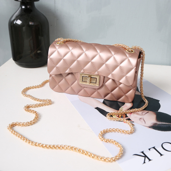 Gaya Channel Mini Makaron Warna Permen Tas Jelly (Lulur Merah Muda) Tas Tas Wanita
