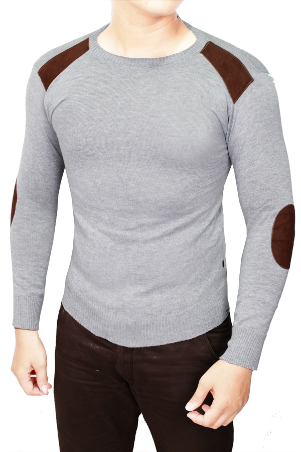 Gudang Fashion - Sweater Casual Pria - Abu Muda Gudang Fashion - Sweater Casual Pria - Abu Muda
