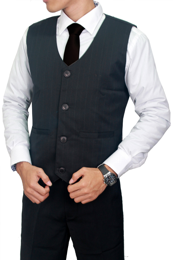 Gudang Fashion - Vest Pria Formal - Abu-abu Gudang Fashion - Vest Pria Formal - Abu-abu