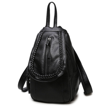 Korea Fashion Style kulit lembut wanita tas ransel perempuan tas ransel (E-0793 anyaman