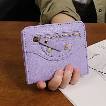 Dompet Kecil Korea Fashion Style Baru Dompet Kecil Segar Perempuan (Ungu)
