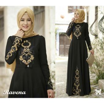 Trend Baju - Maxi Jersey Bordir Uk L - Hitam