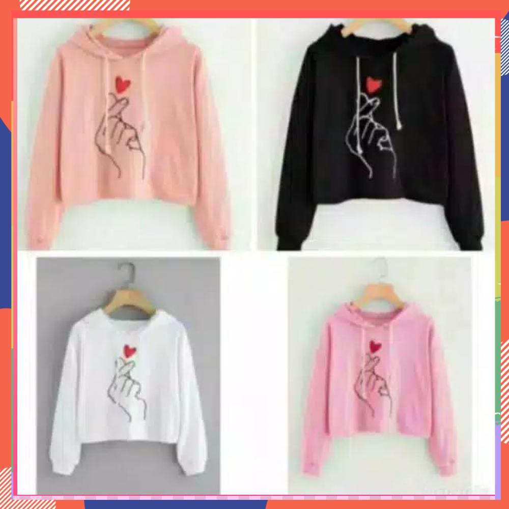 EsteticCollection Sweater Wanita Hoodie Crop Lengan Panjang Love in The Air Babyterry EsteticCollection Sweater Wanita Hoodie Crop Lengan Panjang Love in The Air Babyterry