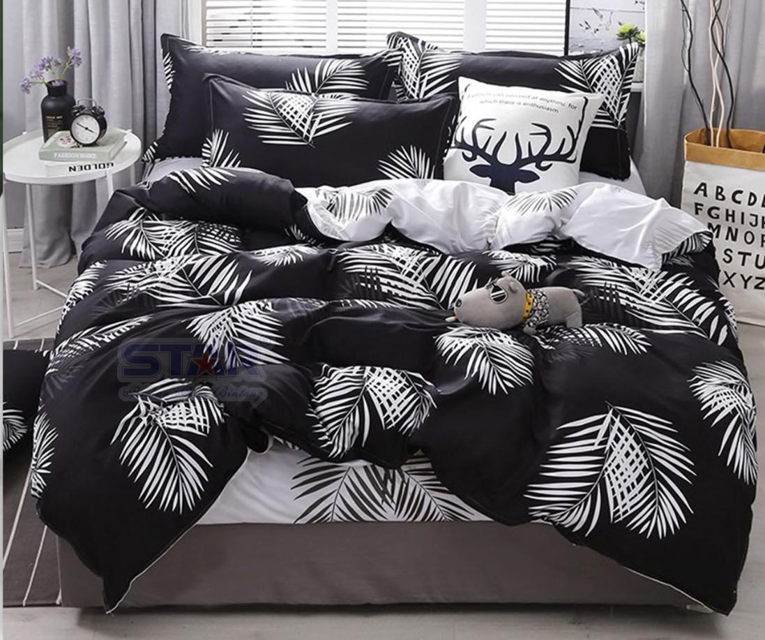 Vhepra Sprei Katun Motif Palma Hitam Putih - Toko Warna Warni Vhepra Sprei Katun Motif Palma Hitam Putih - Toko Warna Warni