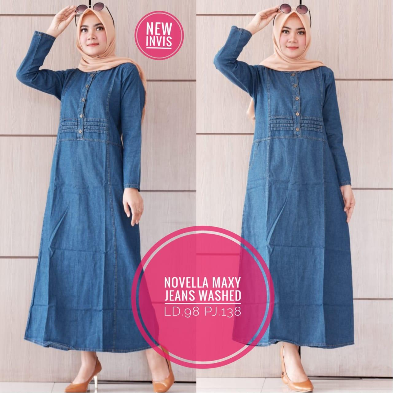 Novella Dress jeans - Terusan Wanita Jeans - Long Dress Denim - Gamis Jeans - MBK Store Novella Dress jeans - Terusan Wanita Jeans - Long Dress Denim - Gamis Jeans - MBK Store