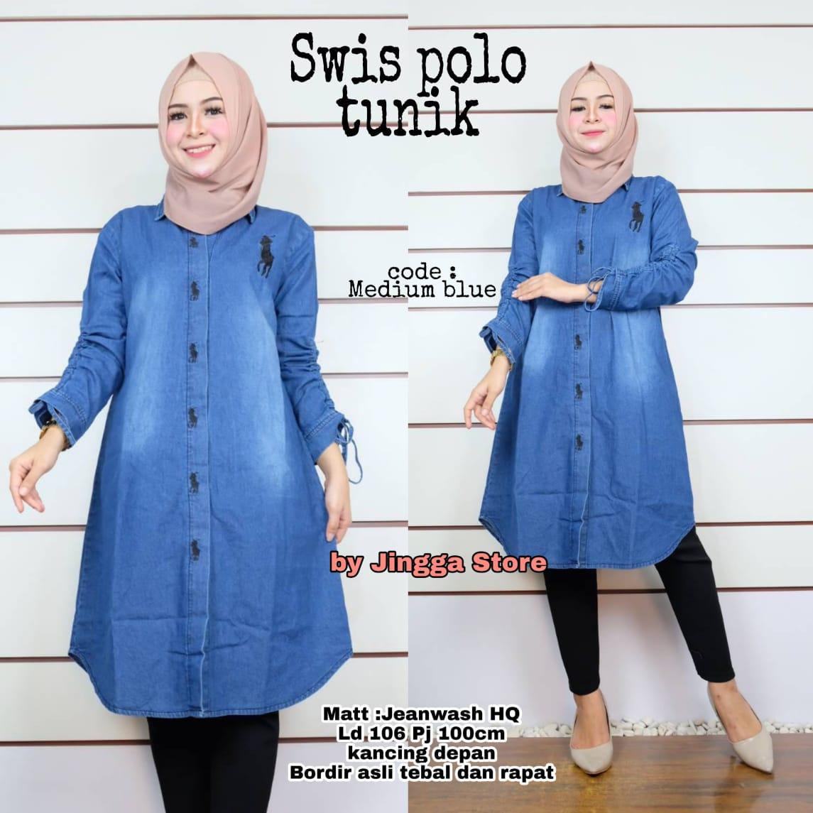Swita Atasan Wanita Blouse Lengan Panjang Jeans Cantik - Atasan Blouse Korea Wanita Busui Kekinian - Long Tunik Muslim Jeans - Baju Denim Wanita Terbaru Swita Atasan Wanita Blouse Lengan Panjang Jeans Cantik - Atasan Blouse Korea Wanita Busui Kekinian - Long Tunik Muslim Jeans - Baju Denim Wanita Terbaru