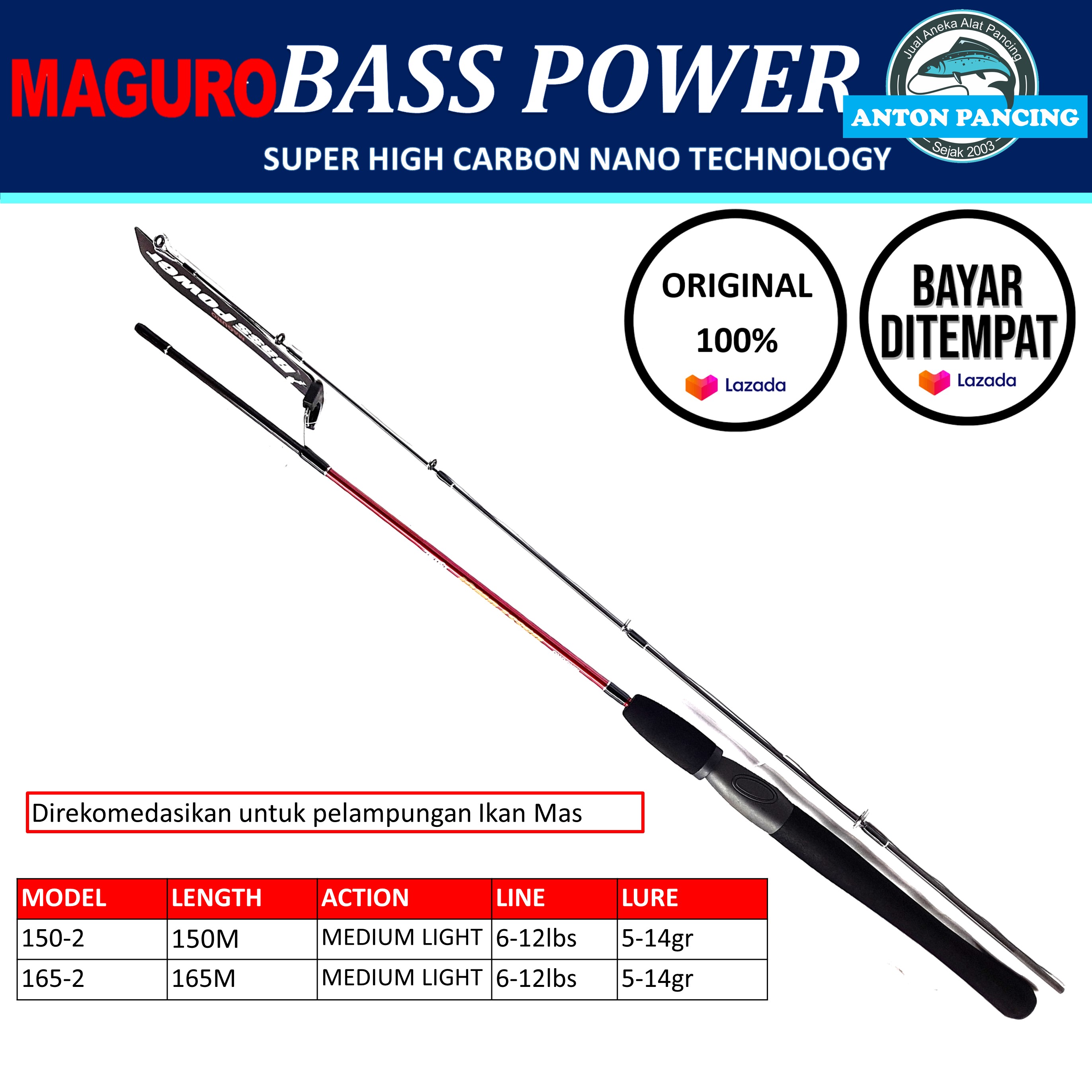 Joran Pancing Maguro Bass Power 150 cm 165 cm Joran Pancing Maguro Bass Power 150 cm 165 cm