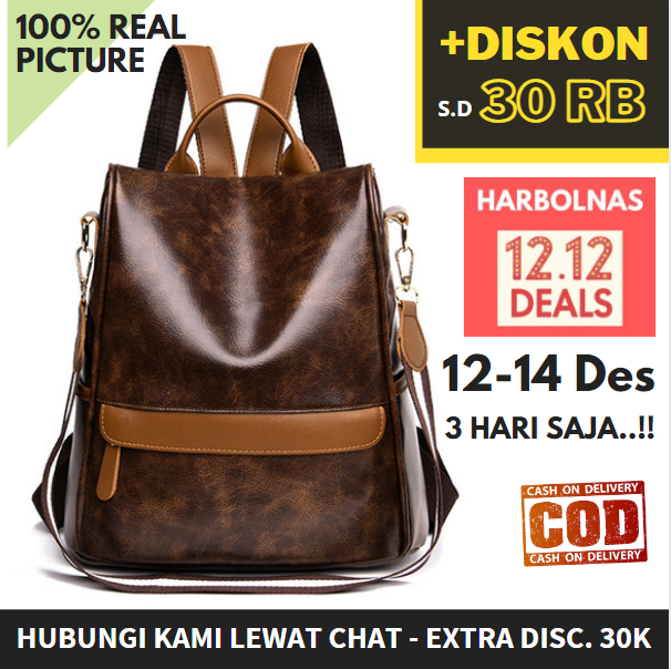 Tas Ransel Wanita Terbaru 2020 Import Batam Ori Model Korea (Bisa COD) - Tas Gendong Kuliah/Sekolah/Kerja - TT61435 Brown Tas Ransel Wanita Terbaru 2020 Import Batam Ori Model Korea (Bisa COD) - Tas Gendong Kuliah/Sekolah/Kerja - TT61435 Brown