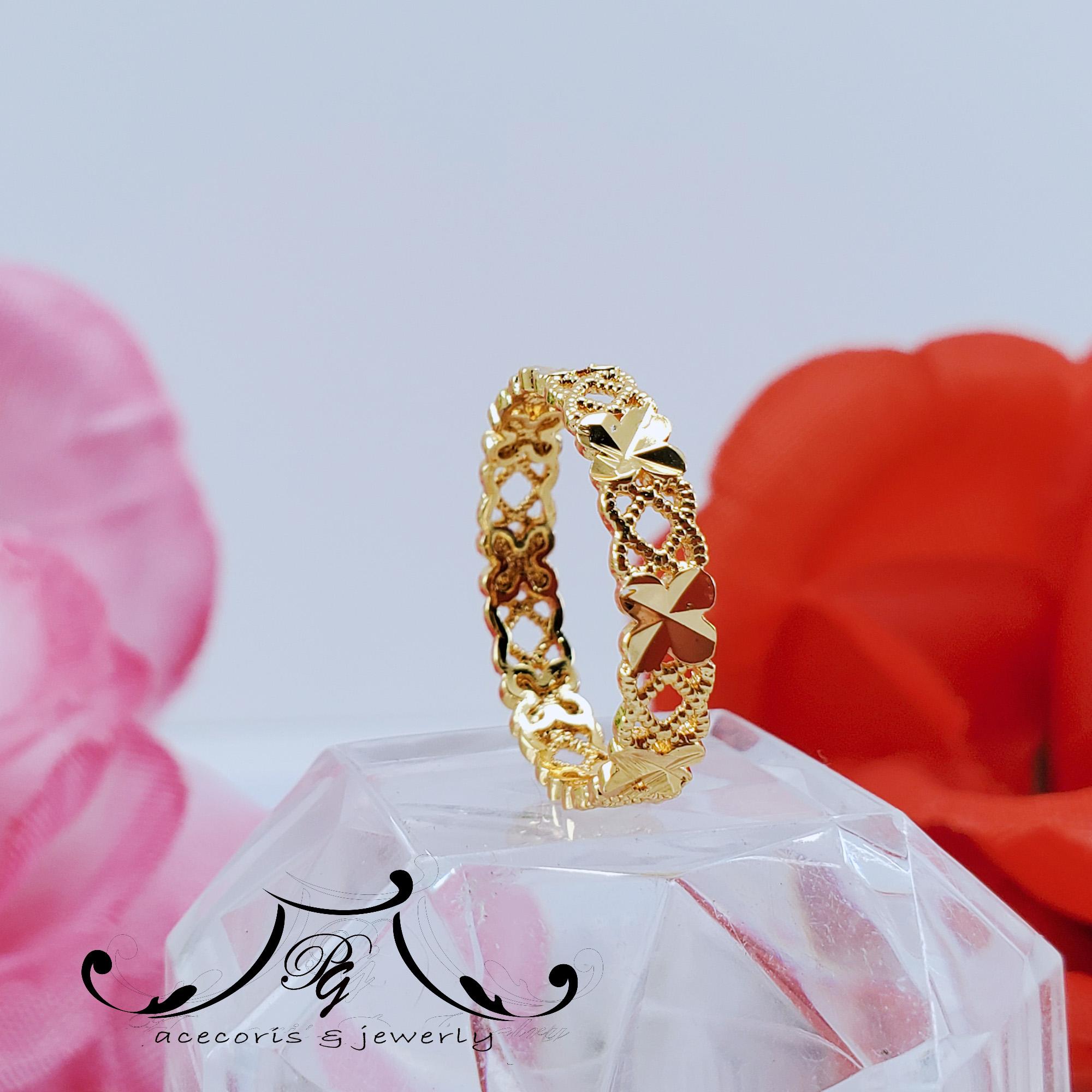 Perhiasan Cincin Dubai Bermotif Cantik - gold Perhiasan Cincin Dubai Bermotif Cantik - gold