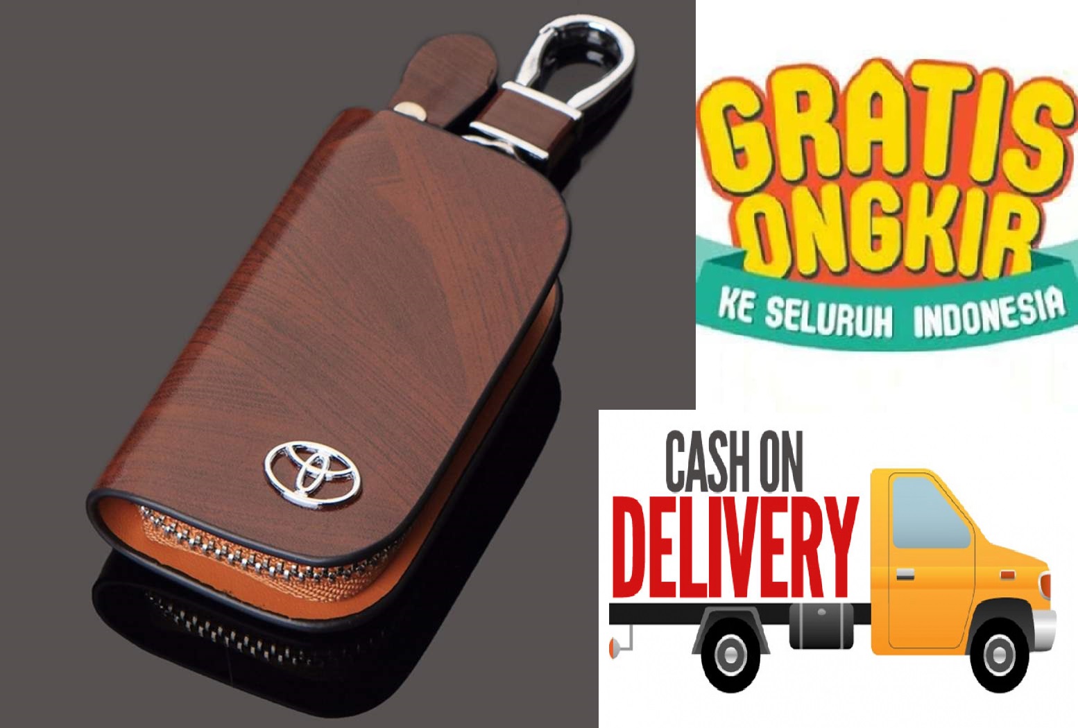 GRATIS ONGKIR | Gantungan kunci mobil / dompet STNK kunci mobil TOYOTA warna coklat GRATIS ONGKIR | Gantungan kunci mobil / dompet STNK kunci mobil TOYOTA warna coklat