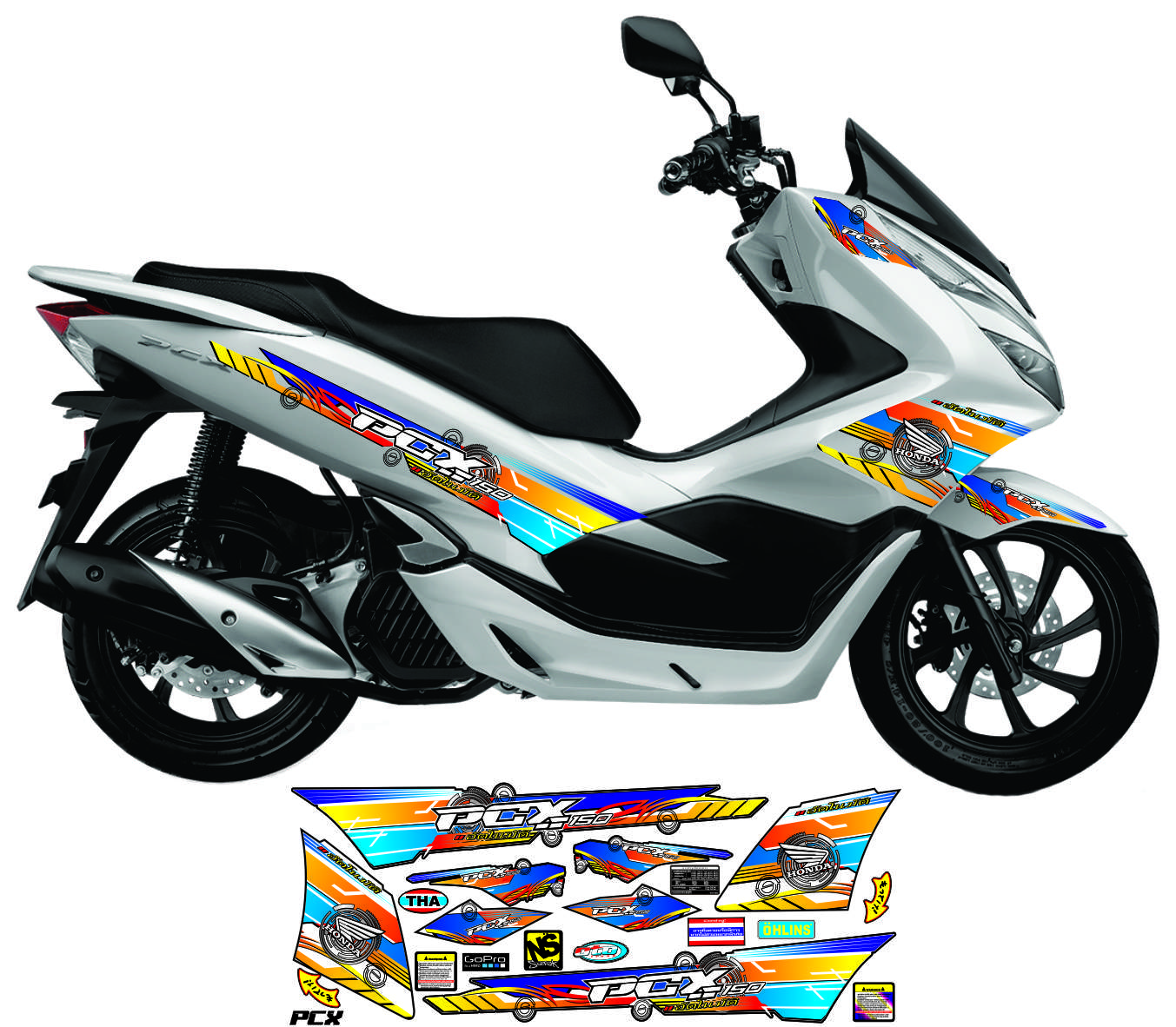STRIPING PCX TRANSFARAN STICKER VARIASI HONDA PCX TRANSPARAN DISEN2 STRIPING PCX TRANSFARAN STICKER VARIASI HONDA PCX TRANSPARAN DISEN2