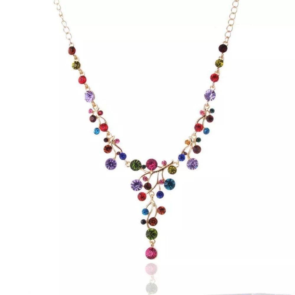 Amefurashi Kalung Gold Rhinestone Chain Necklace Feminine Amefurashi Kalung Gold Rhinestone Chain Necklace Feminine