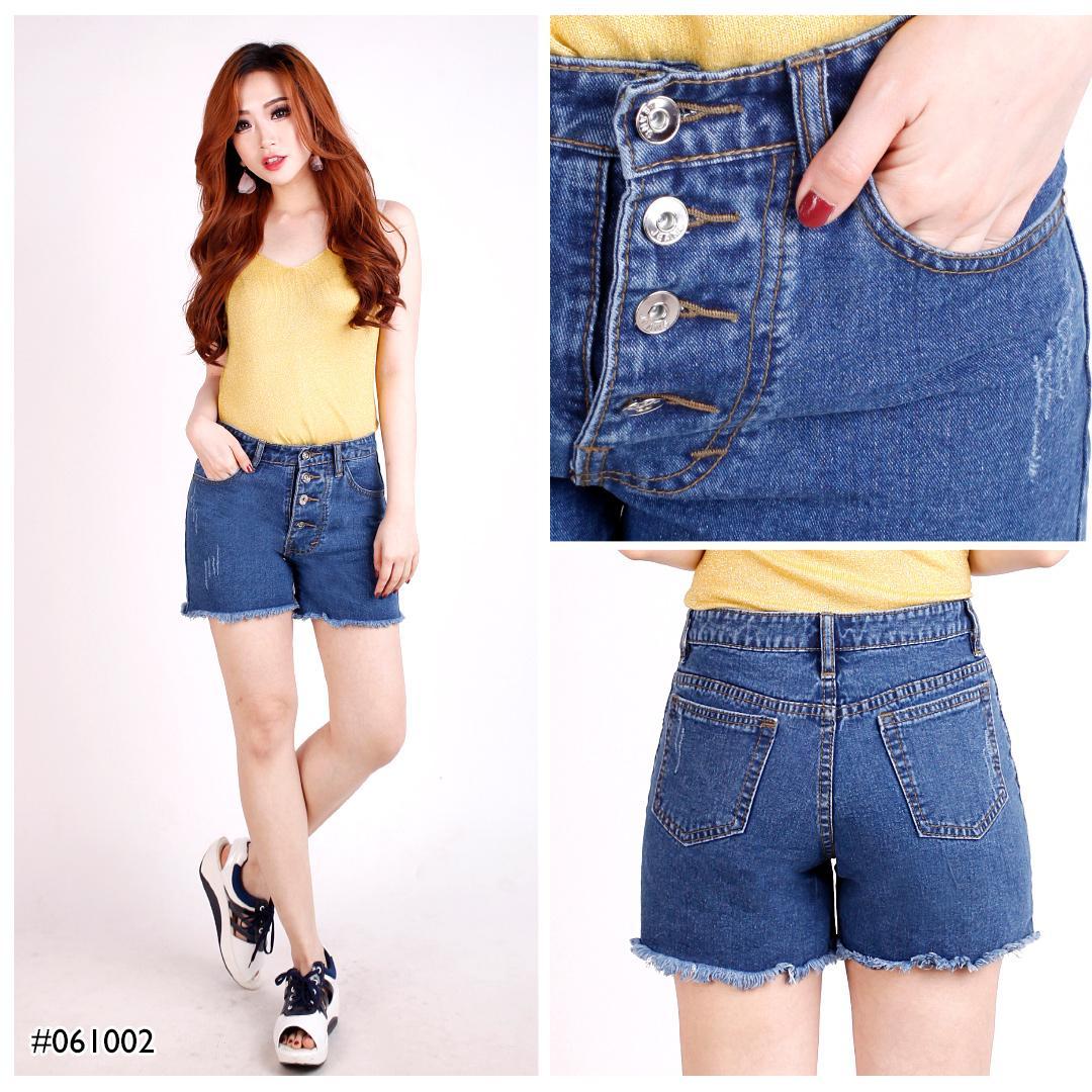 Celana Pendek Jeans Wanita Rumbai Model Hotpants Kancing 4 TRENDY Celana Pendek Jeans Wanita Rumbai Model Hotpants Kancing 4 TRENDY