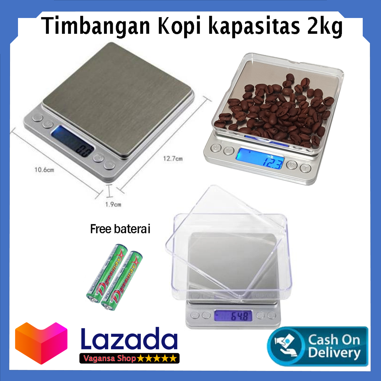 Timbangan Dapur Digital Kitchen Scale 2kg Dengan Wadah Timbang Timbangan Dapur Digital Kitchen Scale 2kg Dengan Wadah Timbang
