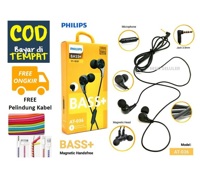 Handsfree Philips Call Magnetic AT-036 - SUPER BASS+ - In-Ear Earphone Handsfree Headset super BASS+ Handsfree / headset / handset untuk samsung Xiaomi Oppo Asus. Vivo nokia - Bonus Pelindung Kabel Handsfree Philips Call Magnetic AT-036 - SUPER BASS+ - In-Ear Earphone Handsfree Headset super BASS+ Handsfree / headset / handset untuk samsung Xiaomi Oppo Asus. Vivo nokia - Bonus Pelindung Kabel