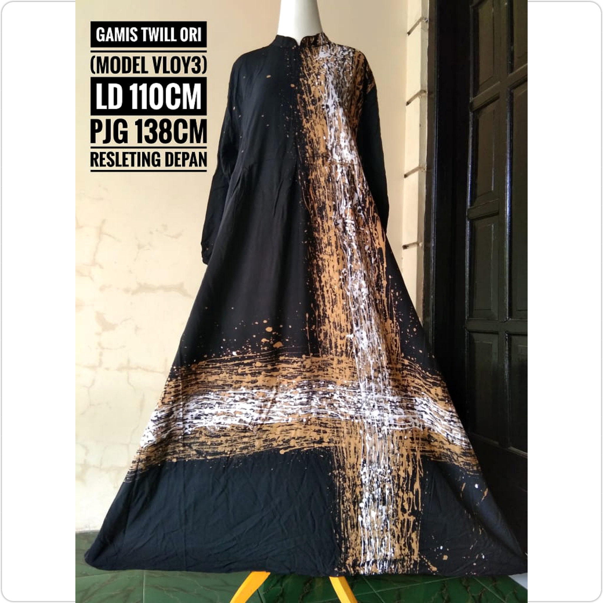 Baju Gamis Twill motif GARIS Baju Gamis Twill motif GARIS