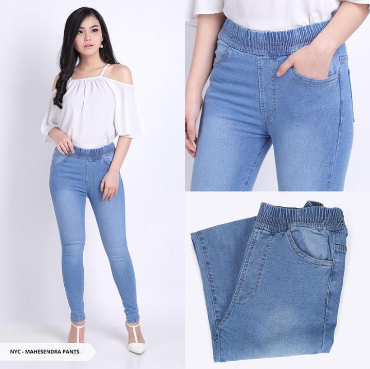 Celana Jeans Levis Denim Wanita Pinggang Karet Jumbo Terbaru Celana Jeans Levis Denim Wanita Pinggang Karet Jumbo Terbaru