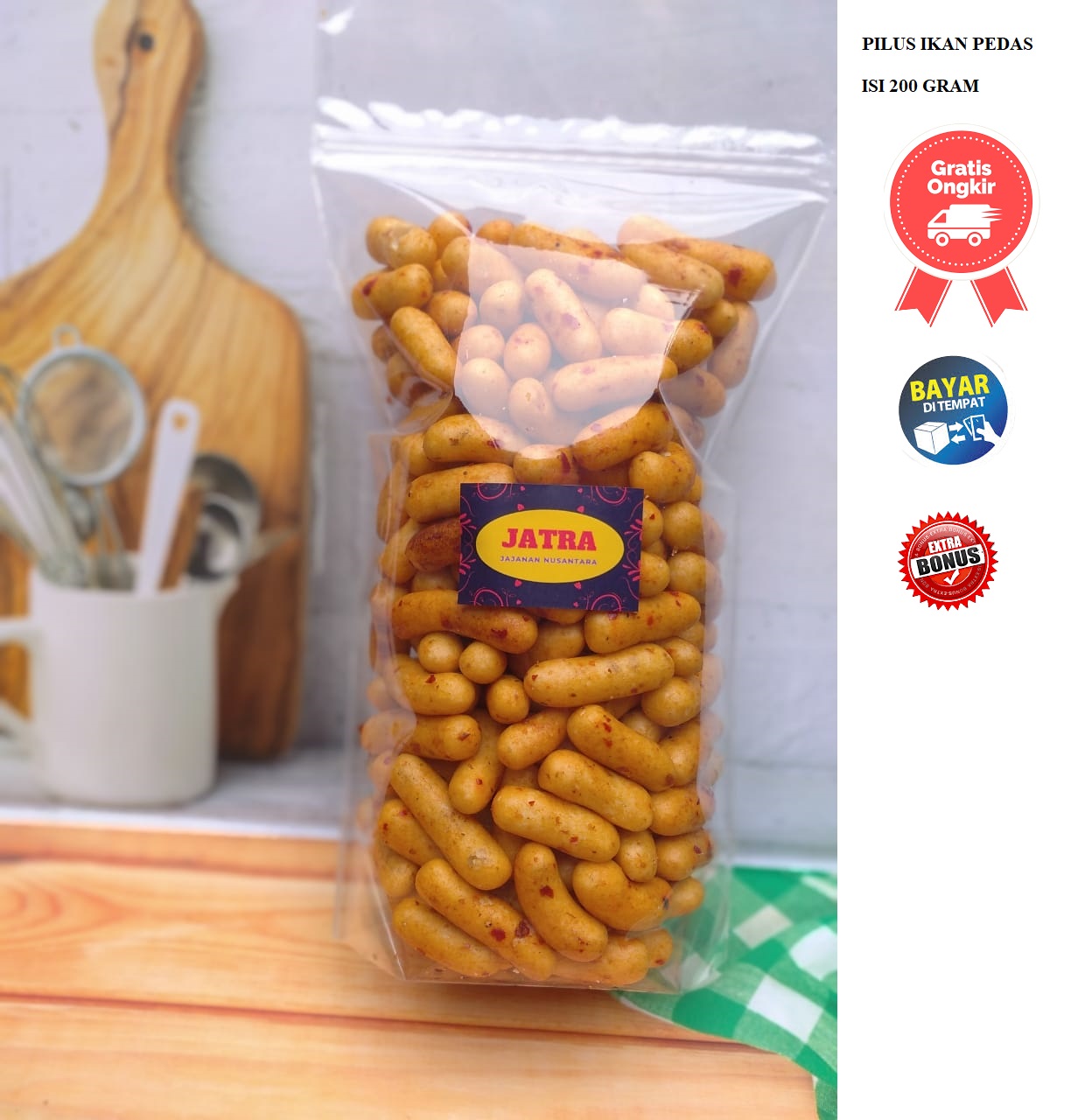 Jatra Jajanan Ringan Cemilan Pilus Ikan Pedas 200 Gram Grosir Snack Jatra Jajanan Ringan Cemilan Pilus Ikan Pedas 200 Gram Grosir Snack