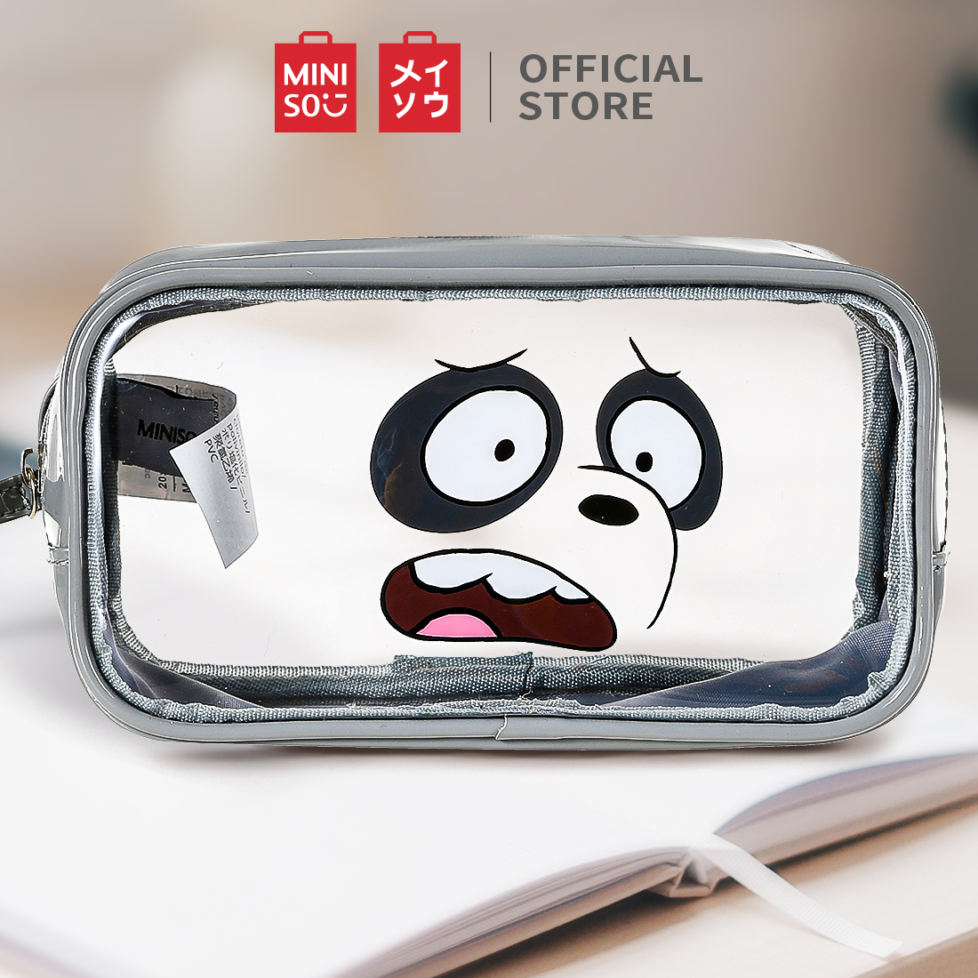MINISO Tas Kosmetik Wanita We Bare Bears Tas Makeup Optik Untuk Tas Travel Makeup MINISO Tas Kosmetik Wanita We Bare Bears Tas Makeup Optik Untuk Tas Travel Makeup