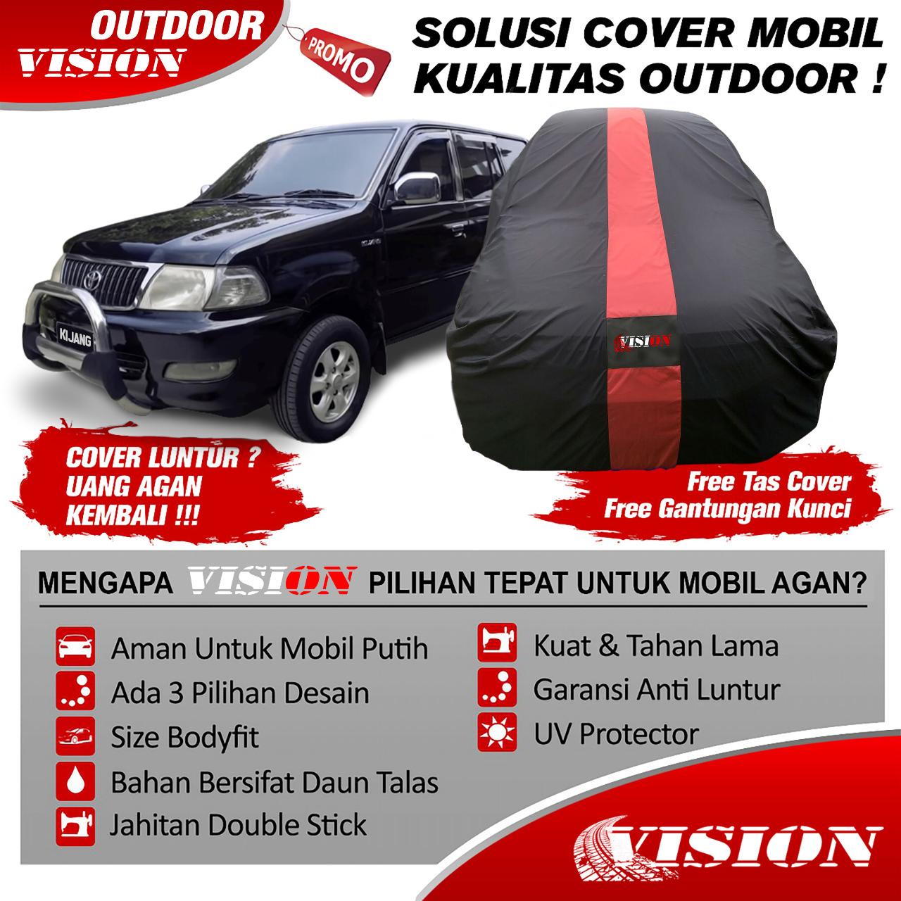 COD - Sarung Mobil Vision Kijang Lgx Volvo Rush Terios Camry CRV BRV Xpander Suzuki Grand Vitara Isuzu Fanther Cover Body Penutup Pelindung Selimut Waterproof COD - Sarung Mobil Vision Kijang Lgx Volvo Rush Terios Camry CRV BRV Xpander Suzuki Grand Vitara Isuzu Fanther Cover Body Penutup Pelindung Selimut Waterproof
