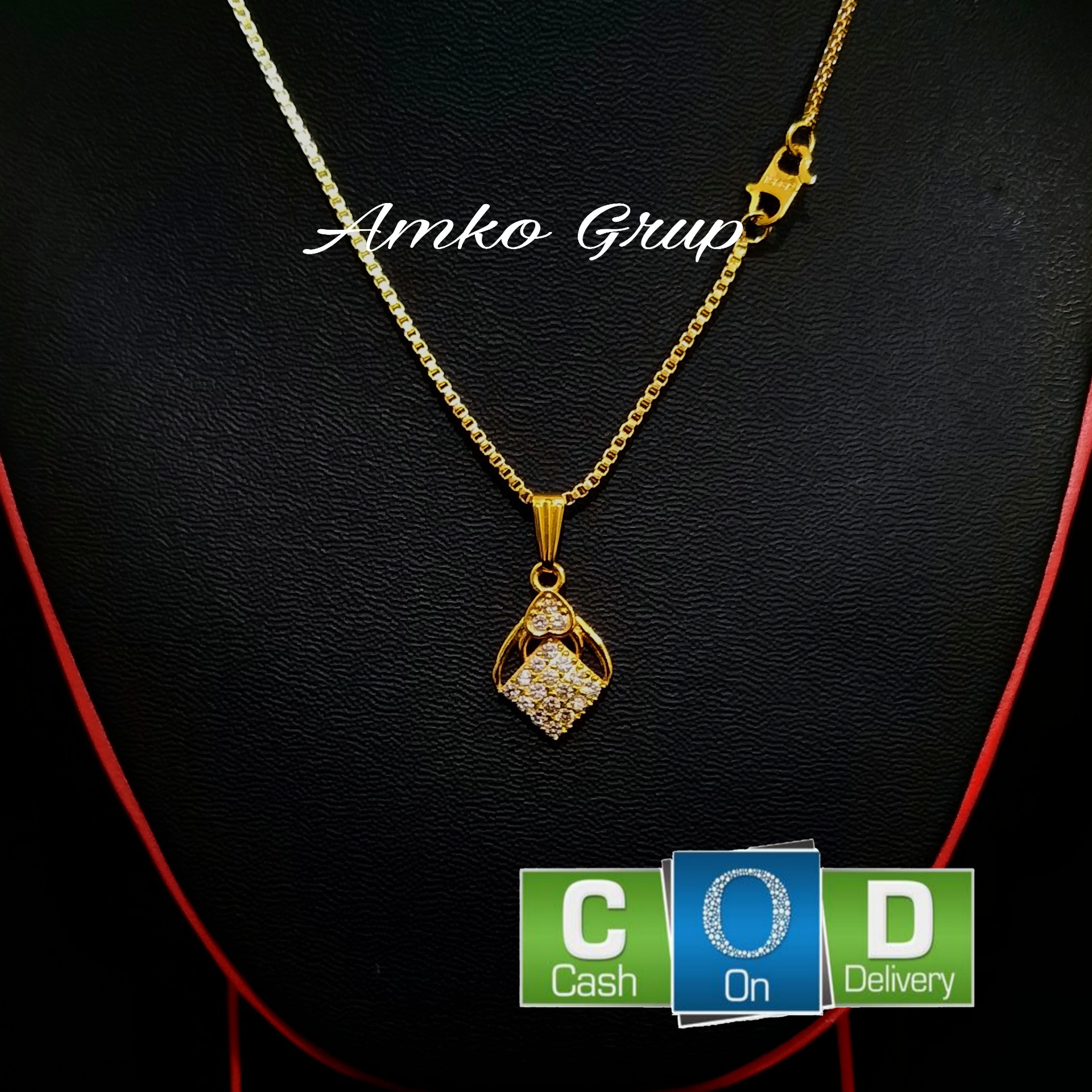 AMKO ACC - Kalung Titanium Wanita Liontin Gold Permata Anti Luntur Dan Karat New High Class AMKO ACC - Kalung Titanium Wanita Liontin Gold Permata Anti Luntur Dan Karat New High Class