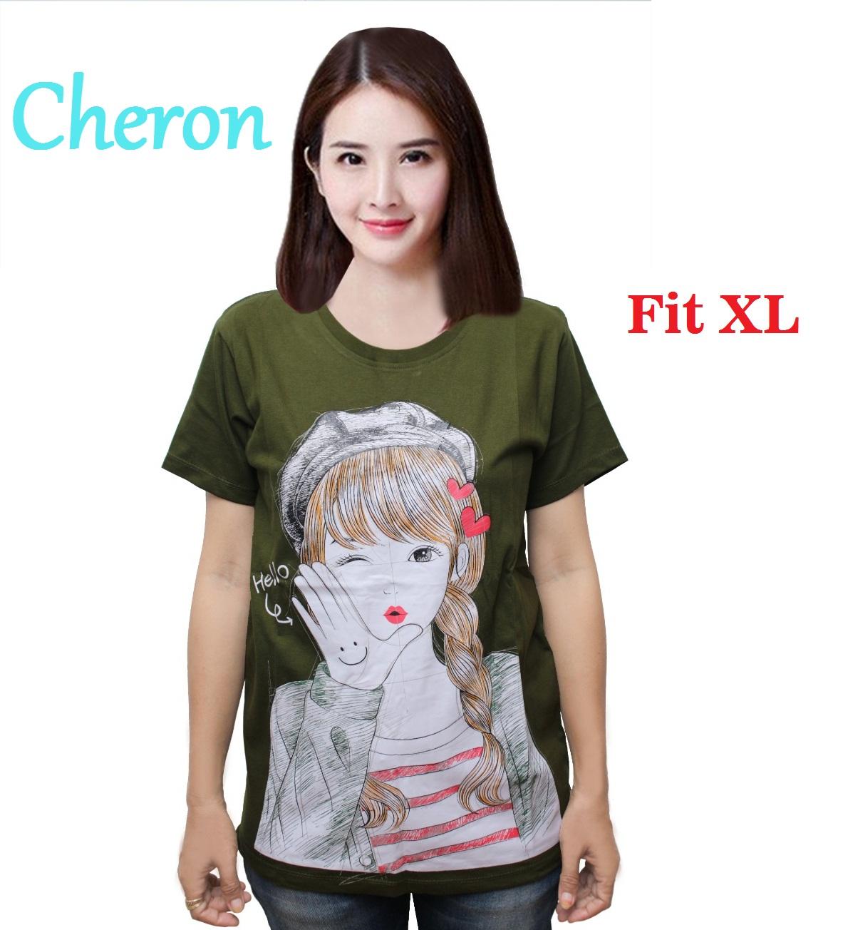 CHERON 16738 - Kaos Oblong Wanita Fit XL Real Pic Baju Distro Cewek Atasan Kekinian Murah Lengan Pendek Tumblr Tee Casual T-shirt Cotton Combed Tshirt Pakaian Remaja Dewasa Abg Untuk Olahraga Santai Jalan-jalan Olah Raga Sport Warna Khusus Hijau CHERON 16738 - Kaos Oblong Wanita Fit XL Real Pic Baju Distro Cewek Atasan Kekinian Murah Lengan Pendek Tumblr Tee Casual T-shirt Cotton Combed Tshirt Pakaian Remaja Dewasa Abg Untuk Olahraga Santai Jalan-jalan Olah Raga Sport Warna Khusus Hijau