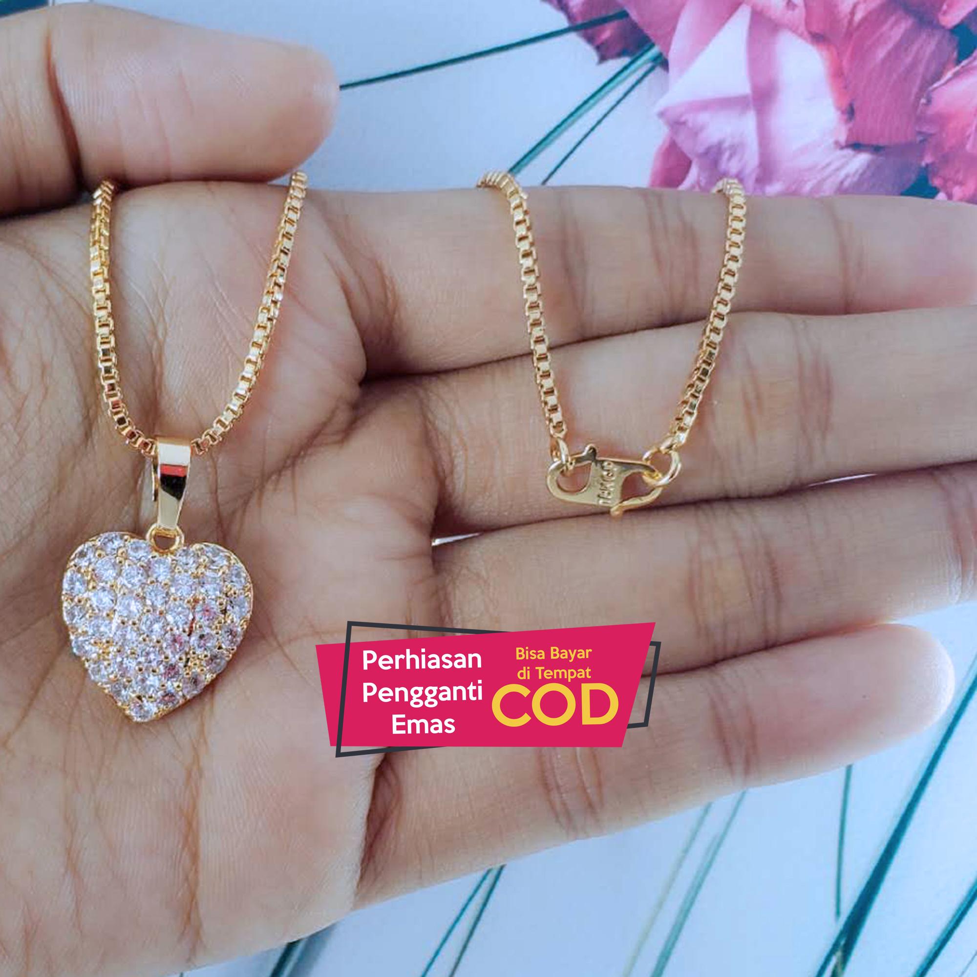 Perhiasan Pengganti Emas - Set Kalung Liontin Permata LP3 Perhiasan Pengganti Emas - Set Kalung Liontin Permata LP3