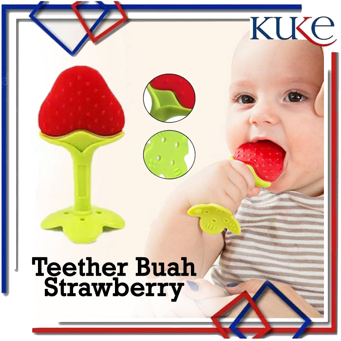 KUKE Baby Teether Gigitan Bayi Bentuk Buah / Mainan Gigi Bayi Silikon KUKE Baby Teether Gigitan Bayi Bentuk Buah / Mainan Gigi Bayi Silikon
