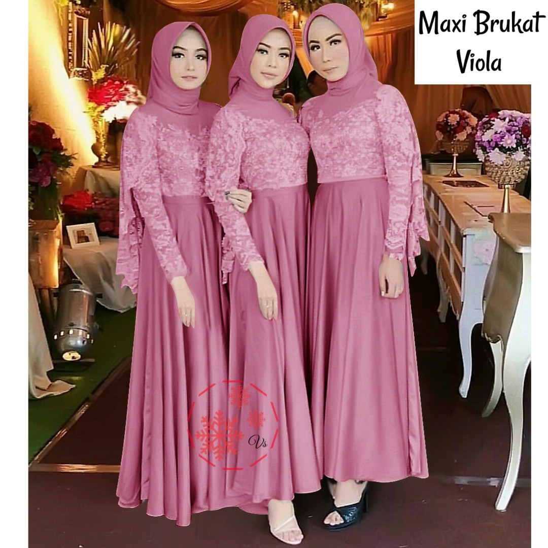 WNX - Maxi Viola Gamis Fashion Wanita Brukat / Cod / Bisa Bayar Ditempat / Gratis Ongkir WNX - Maxi Viola Gamis Fashion Wanita Brukat / Cod / Bisa Bayar Ditempat / Gratis Ongkir