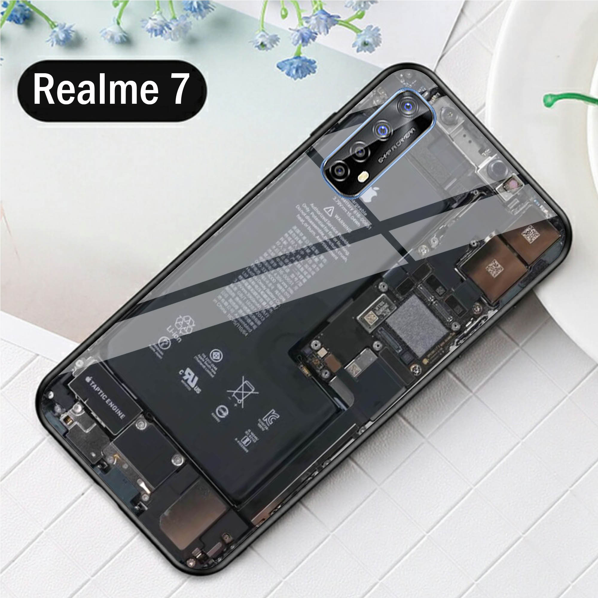 Softcase Glass Hp Realme 7 J11 Casing Hp-Pelindung hp-Case Handphone Softcase Glass Hp Realme 7 J11 Casing Hp-Pelindung hp-Case Handphone
