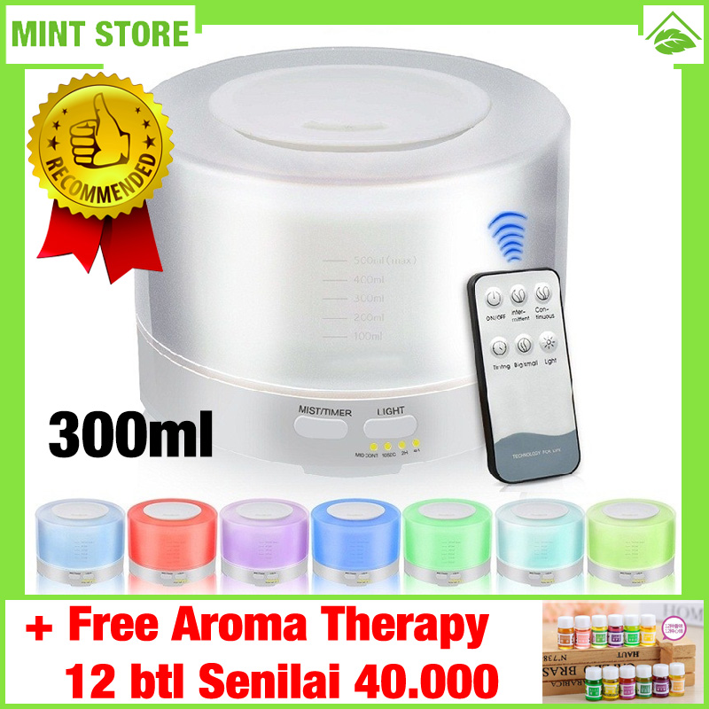 Humidifier Aroma Therapy Diffuser Murah Pelembab Ruangan Minimalist Air Ultrasonic 7 Color LED 500ml with Remote Control Humidifier Aroma Therapy Diffuser Murah Pelembab Ruangan Minimalist Air Ultrasonic 7 Color LED 500ml with Remote Control