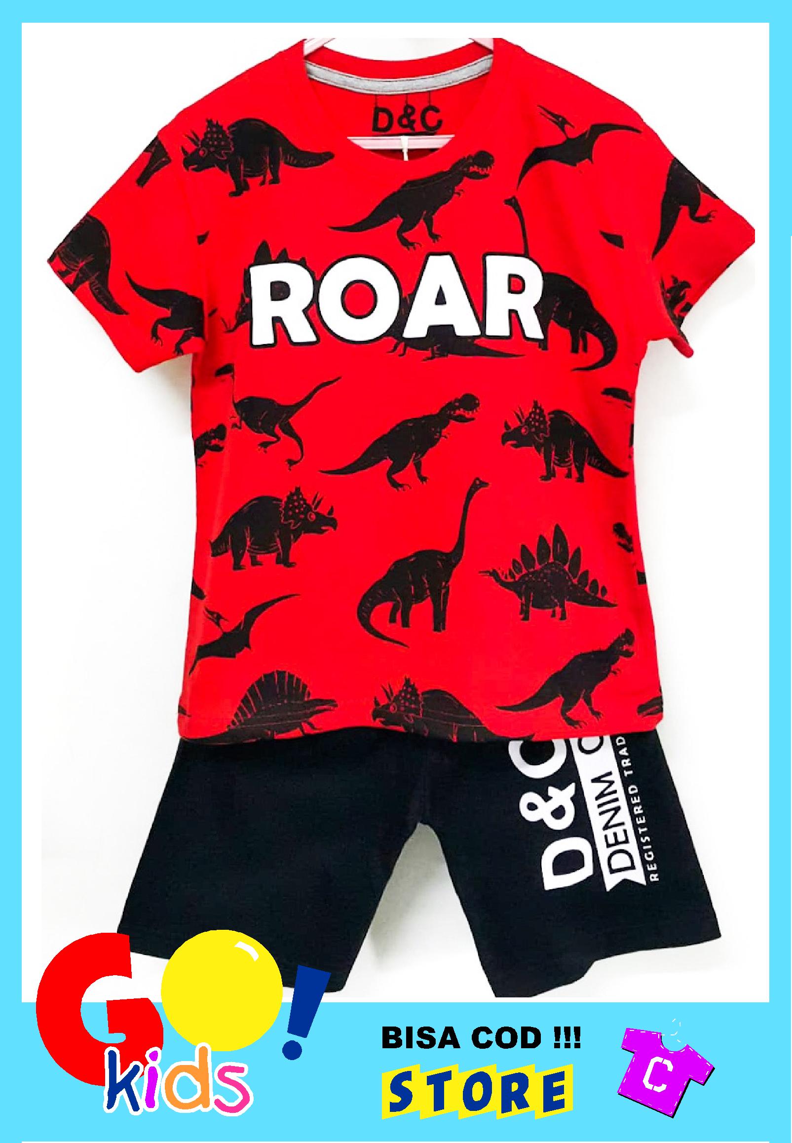 Setelan anak laki laki DINO ROAR merah size 1-10 Tahun. Setelan anak laki laki DINO ROAR merah size 1-10 Tahun.