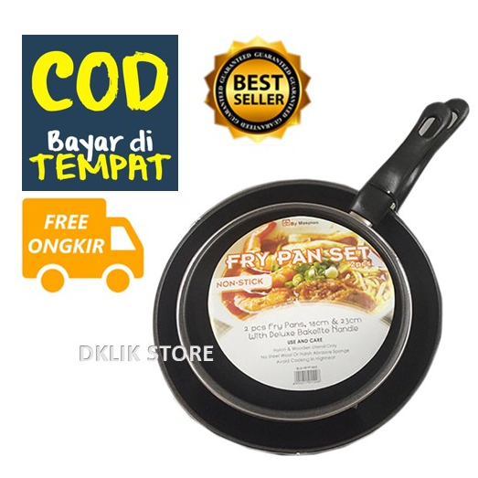 SET WAJAN PENGGORENGAN ANTI LENGKET SERBAGUNA - TEPLON ANTI LENGKET FRYPAN MASPION - WARNA HITAM - 1 SET ISI 2 PCS SET WAJAN PENGGORENGAN ANTI LENGKET SERBAGUNA - TEPLON ANTI LENGKET FRYPAN MASPION - WARNA HITAM - 1 SET ISI 2 PCS